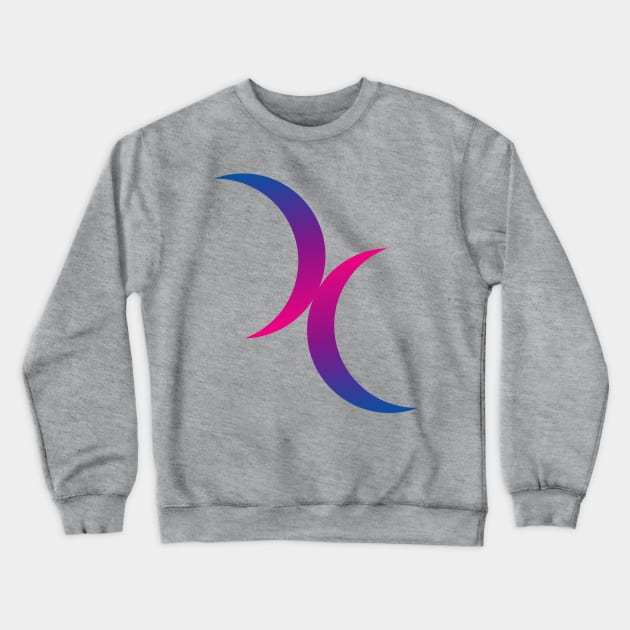 Double Crescent Moon Bisexual Pride Symbol Crewneck Sweatshirt by sovereign120